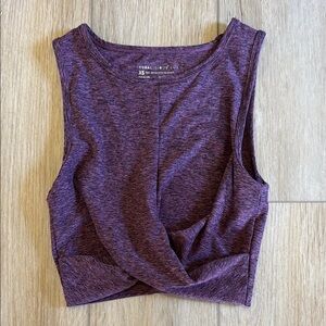 Yogalicious Purple Crop Tie Front Tank Top